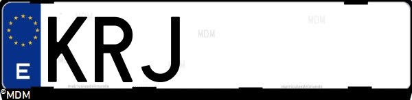 Matrícula española KRJ, correspondiente al año 2018