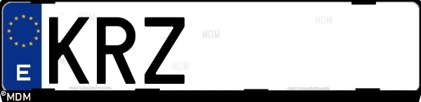 Matrícula española KRZ, correspondiente al año 2018