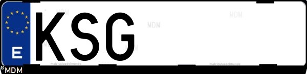 Matrícula española KSG, correspondiente al año 2018