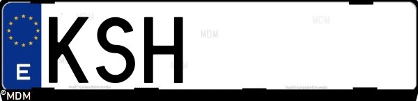 Matrícula española KSH, correspondiente al año 2018