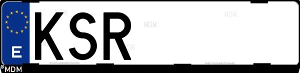Matrícula española KSR, correspondiente al año 2018