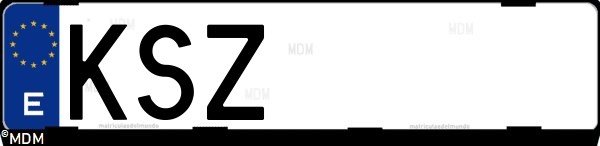 Matrícula española KSZ, correspondiente al año 2019