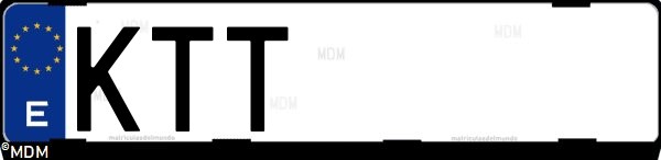 Matrícula española KTT, correspondiente al año 2019