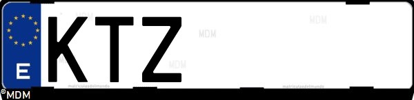 Matrícula española KTZ, correspondiente al año 2019