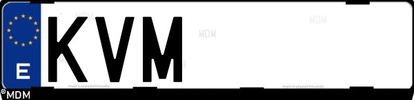 Matrícula española KVM, correspondiente al año 2019