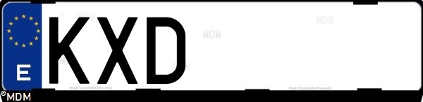 Matrícula española KXD, correspondiente al año 2019