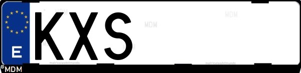 Matrícula española KXS, correspondiente al año 2019
