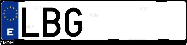 Matrícula española LBG, correspondiente al año 2019