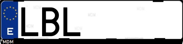 Matrícula española LBL, correspondiente al año 2019