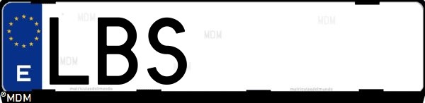 Matrícula española LBS, correspondiente al año 2019