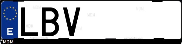 Matrícula española LBV, correspondiente al año 2019