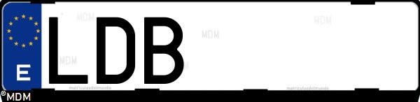 Matrícula española LDB, correspondiente al año 2019