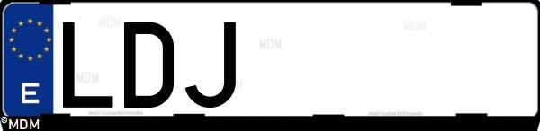 Matrícula española LDJ, correspondiente al año 2019