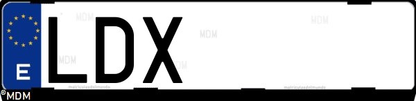 Matrícula española LDX, correspondiente al año 2020