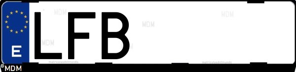 Matrícula española LFB, correspondiente al año 2020