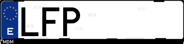 Matrícula española LFP, correspondiente al año 2020