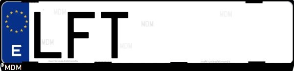 Matrícula española LFT, correspondiente al año 2020