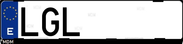 Matrícula española LGL, correspondiente al año 2020
