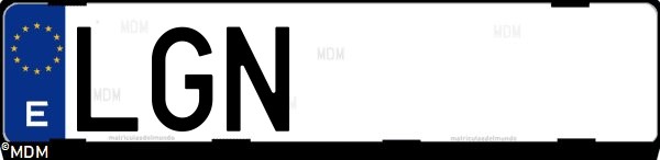 Matrícula española LGN, correspondiente al año 2020