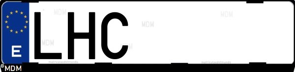 Matrícula española LHC, correspondiente al año 2020