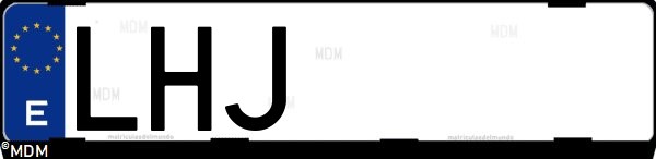 Matrícula española LHJ, correspondiente al año 2020