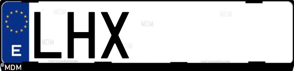 Matrícula española LHX, correspondiente al año 2020