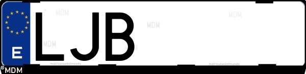 Matrícula española LJB, correspondiente al año 2020