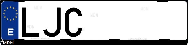 Matrícula española LJC, correspondiente al año 2020
