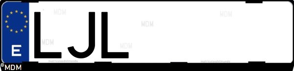 Matrícula española LJL, correspondiente al año 2020