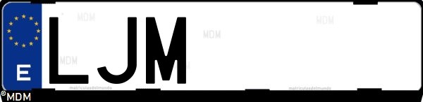 Matrícula española LJM, correspondiente al año 2020