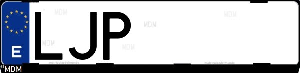 Matrícula española LJP, correspondiente al año 2020