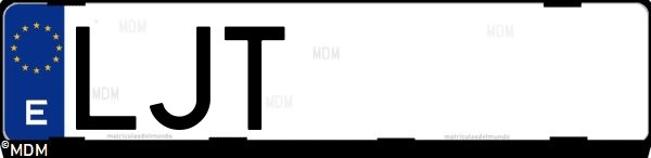 Matrícula española LJT, correspondiente al año 2020