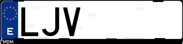 Matrícula española LJV, correspondiente al año 2020