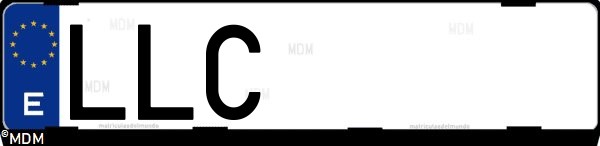 Matrícula española LLC, correspondiente al año 2020