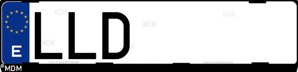 Matrícula española LLD, correspondiente al año 2020