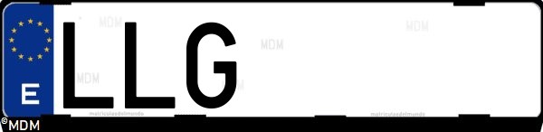 Matrícula española LLG, correspondiente al año 2020