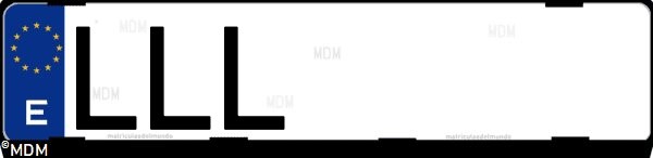 Matrícula española LLL, correspondiente al año 2020