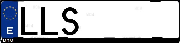 Matrícula española LLS, correspondiente al año 2020