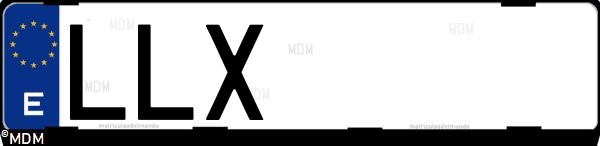 Matrícula española LLX, correspondiente al año 2020