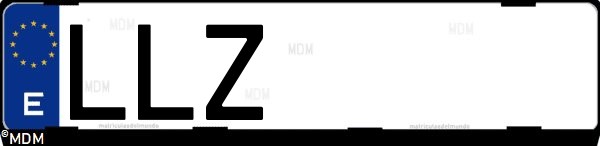Matrícula española LLZ, correspondiente al año 2020