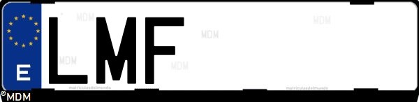 Matrícula española LMF, correspondiente al año 2021