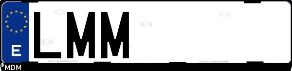 Matrícula española LMM, correspondiente al año 2021