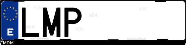 Matrícula española LMP, correspondiente al año 2021