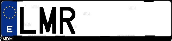 Matrícula española LMR, correspondiente al año 2021