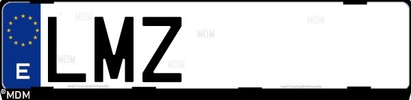 Matrícula española LMZ, correspondiente al año 2021