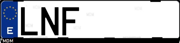 Matrícula española LNF, correspondiente al año 2021
