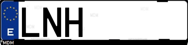 Matrícula española LNH, correspondiente al año 2021