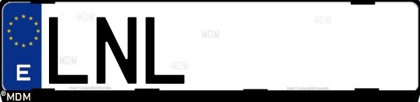 Matrícula española LNL, correspondiente al año 2021