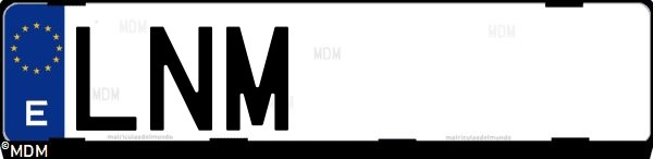 Matrícula española LNM, correspondiente al año 2021