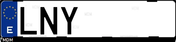 Matrícula española LNY, correspondiente al año 2021